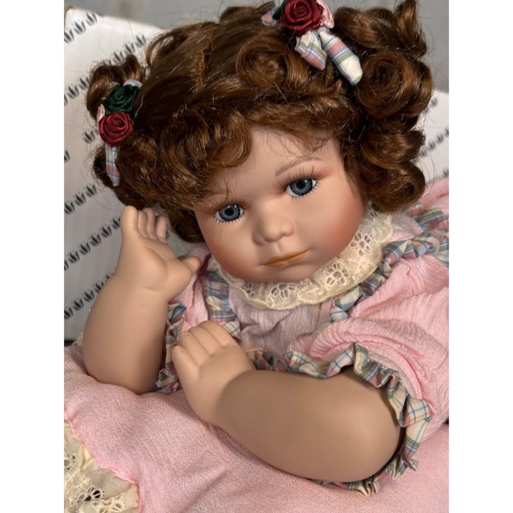 "My Baby‎ Bright Eyes" 14" Porcelain Laying Down Doll - Vintage Collectors